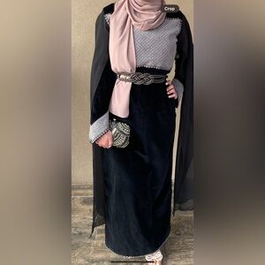 Elegant Black and white dress/ Palestinian custom thobe